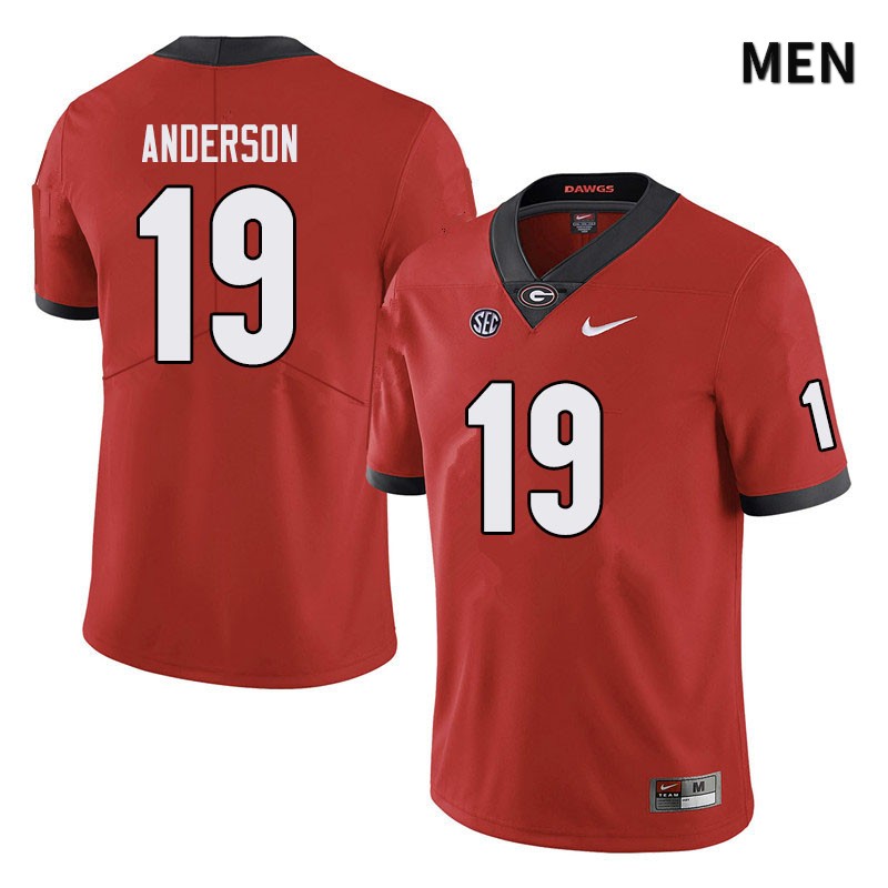 Georgia Bulldogs Men's Adam Anderson #19 Black Stitched College UGA Football Jersey 23ET012BE